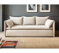 Sofá cama de 3 plazas de terciopelo de canalé beige TEODORA de PASCAL MORABITO