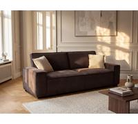 Sofá cama de 3 plazas de terciopelo marrón SEKOTA