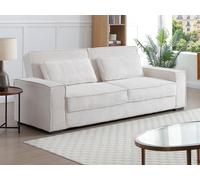 Sofá cama de 3 plazas en terciopelo beige FINORO