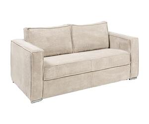Sofá Cama de 3 plazas Tipo Italiano de Terciopelo de canalé Beige Loreto