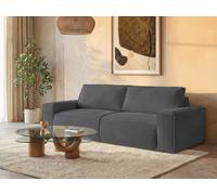 Sofá cama de 4 plazas de pana gris antracita AMELIA