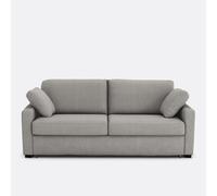 Sofá cama DE algodón/lino, espuma HR premium, Timor. Talla 3 plazas. Color gris claro