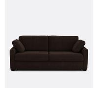 Sofá cama DE algodón/lino, espuma HR premium, Timor. Talla 4 plazas. Color chocolate
