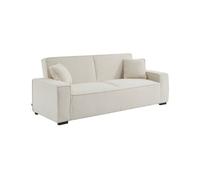 Sofá cama de borreguito, 3 plazas , feel borreguito, crema, 231x96.5x80 cm