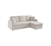 Sofá cama de borreguito, 3 plazas, milano, crema, 220x83x85 cm 85 cm