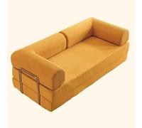 Sofá cama de compresión convertible, sofá biplaza con colchón de espuma viscoelástica, cómodo salón de pana para espacios pequeños, sofá portátil con reposabrazos (86 pulgadas/220 cm)