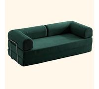 Sofá cama de compresión convertible, sofá biplaza multifuncional con colchón de espuma viscoelástica, cómodo salón de pana para espacios pequeños, cama portátil con reposabrazos (200 cm)