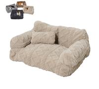 Sofá cama de felpa para mascotas, asiento esponjoso para mascotas con refuerzo elevado, nido para aliviar la ansiedad para perros y gatos, cojín con funda extraíble lavable y parte inferior
