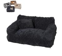 Sofá cama de felpa para mascotas, asiento esponjoso para mascotas con refuerzo elevado, nido para aliviar la ansiedad para perros y gatos, cojín con funda extraíble lavable y parte inferior