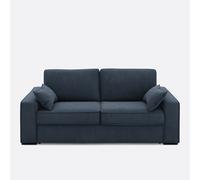 Sofá cama de pana de canalé fino, Bultex, Cecilia. Talla 2 plazas. Color Azul