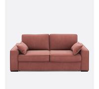 Sofá cama de pana de canalé fino, espuma, Cecilia. Talla 2 plazas. Color Rosa