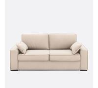Sofá cama de pana de canalé fino, espuma HR, Cecilia. Talla 2 plazas. Color Beige