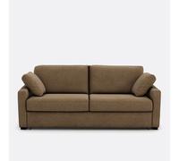 Sofá cama de tejido moteado con textura, espuma HR premium, Timor. Talla 2 plazas. Color Caramelo