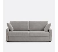 Sofá cama de tejido moteado con textura, espuma HR premium, Timor. Talla 4 plazas. Color Crudo