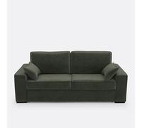 Sofá cama de terciopelo, espuma HR premium, Cecilia. Talla 2 plazas. Color Caqui
