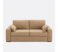 Sofá cama de terciopelo, espuma HR premium, Cecilia. Talla 2 plazas. Color Marron