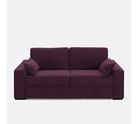 Sofá cama de terciopelo, espuma HR premium, Cecilia. Talla 2 plazas. Color Rojo