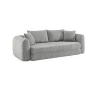 Sofá cama envasado al vacío de borreguito texturizado, 3 plazas, sweeetch, gris claro, 243x112x83 cm