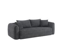 Sofá cama envasado al vacío de borreguito texturizado, 3 plazas, sweeetch, gris oscuro, 243x112x83 cm
