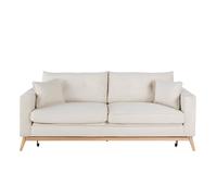 Sofá cama escandinavo de 3 plazas en pana beige