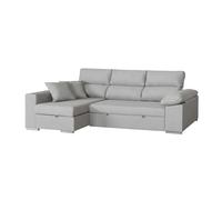 Miroytengo Sofá Cama Esquinero 3 Plazas Milano - Chaise Longue Izquierdo con Almacenaje, Asientos deslizantes, Gris 260x98x98 cm