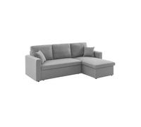 Sofá cama esquinero reversible con espacio de almacenamiento, 3 plazas gris claro - 213.5x136.5x83 cm