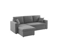 Sofá cama esquinero reversible con espacio de almacenamiento, 3 plazas gris oscuro - 213.5x136.5x83 cm 136 cm