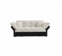 Sofá cama extensible queen size 190 cm - convertible 3 en 1 con capitoné y 2 cojines, sofá cama multifuncional de terciopelo para 2 plazas - beige