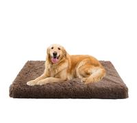 Sofá cama extragrande para perro, cama mullida antiansiedad, colchón antideslizante para perros, cojín de almohada para jaula, colchón para cachorros con funda extraíble (120 x 80 x 10 cm, caqui)