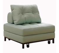 Sofá cama extraíble con marco de acero al carbono y cojín de cuero antiarañazos, cama de invitados portátil con ruedas para un uso versátil