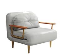 Sofá cama extraíble de cuero - Sofá silla 2 en 1 con respaldo ajustable y pies de apoyo ocultos para sala de estar, dormitorio, oficina