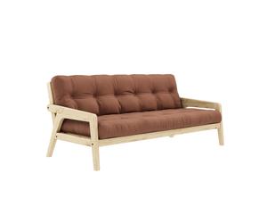 Sofá Cama Grab, Pino Lacado Transparente/759, Marrón Arcilla