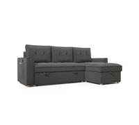 Sofá cama haven nalui gris antracita chaise longue 3 plazas (213x129x81cm)
