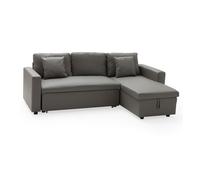 Sofá cama imitación piel clark 3 plazas color topo