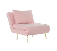 Sofa Cama Individual de 90 cm Poliester Rosa Palo 129X75X73 cm