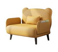 Sofa Cama Individual para Habitacion Diseño Ergonómico Estructura de Hierro Reforzada Combinada con Malla Metálica para Dormitorio, Habitación de Invitados(Yellow,180 * 90 * 29cm)