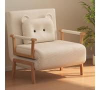 Sofá Cama Individual Plegable para Espacios Reducidos Sillón Cama con Respaldo Ajustable de 6 Posiciones Butaca Camas con Almohada para Oficina Dormitorio Salón(Beige,31.49in/80cm)