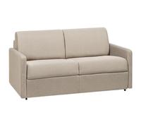 Sofá Cama Italiano 2 plazas de Tela CALIFE - Beige - Cama 120 cm - Colchón 18 cm