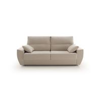 Sofa Cama Italiano 3 Plazas Tela Antimanchas Gran Confort en Color Gris y Beige