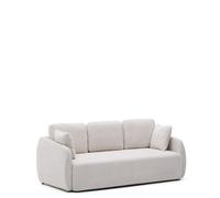 Sofá cama Laira de 3 plazas en chenilla color crudo, 218 cm, FSC Mix Credit