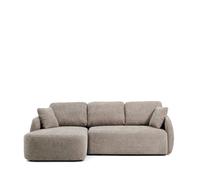Sofá cama Laira de 3 plazas en chenilla gris tórtola con chaise longue izquierda 246 cm FSC Mix Crédito