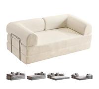 Sofá cama modular con reposabrazos convertible en tela de cordón multicolor de 1,5 a 2,2 m (amarillo de 1,5 m) y diseño que ahorra espacio