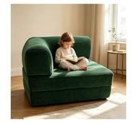 Sofá Cama Modular Plegable,Sillón Convertible Cojín para Espacio Pequeño | 5 En 1 Sofacama 2 Plazas Oferta Tapizado En Tela Pana Para Salón O Dormitorio(Green,100cm/39.4inch)