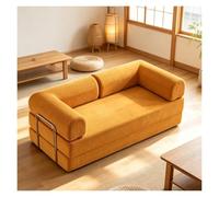 Sofá Cama Modular Plegable,Sillón Convertible Cojín para Espacio Pequeño | 5 En 1 Sofacama 2 Plazas Oferta Tapizado En Tela Pana Para Salón O Dormitorio(Yellow,220cm/86.6inch)