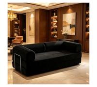 Sofá Cama Modular Plegable,Sillón Convertible Cojín para Espacio Pequeño | 5 En 1 Sofacama 2 Plazas Oferta Tapizado En Tela Pana Para Salón O Dormitorio(Negro,150cm/59.1inch)