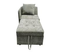 Sofá cama multifuncional 3 en 1 - sofá de lino con respaldo ajustable - gris