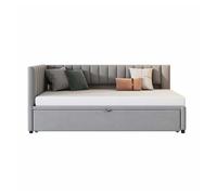 Sofá cama multifuncional 90/180*200 cm - diseño compacto, cama extraíble, tapizado en terciopelo - gris