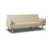 Sofá cama one dots nalui beige 3 plazas acolchado