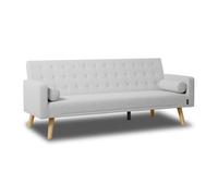 Sofá cama one dots nalui gris 3 plazas acolchado