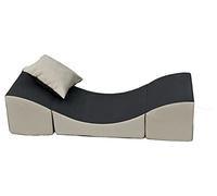 Sofá cama para ninos sillón relajante pliable 3 en 1: puf, cama, mesa (color: gris-beige)